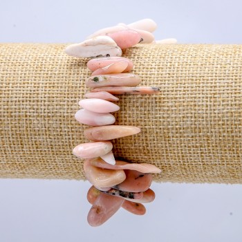 Brățară pe elastic din piatră naturală opal – fragmente de opal în formă de ace, diametrul 18x6 mm+