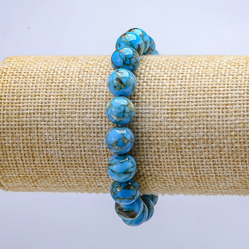 Brățară pe elastic din jasper imperial (presat), mărgele lucioase, diametrul de 12 mm, lungime 18 cm