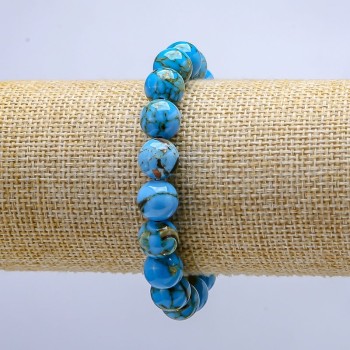 Brățară pe elastic din Jasper Imperial, mărgele netede, diametrul de 10 mm ±, lungimea 18 cm ±