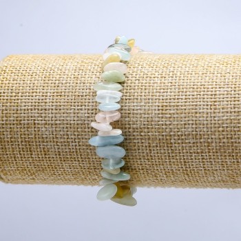 Brățară din morganit natural, fațetată, diametrul 9x4 mm, lungime 18 cm (elastică)