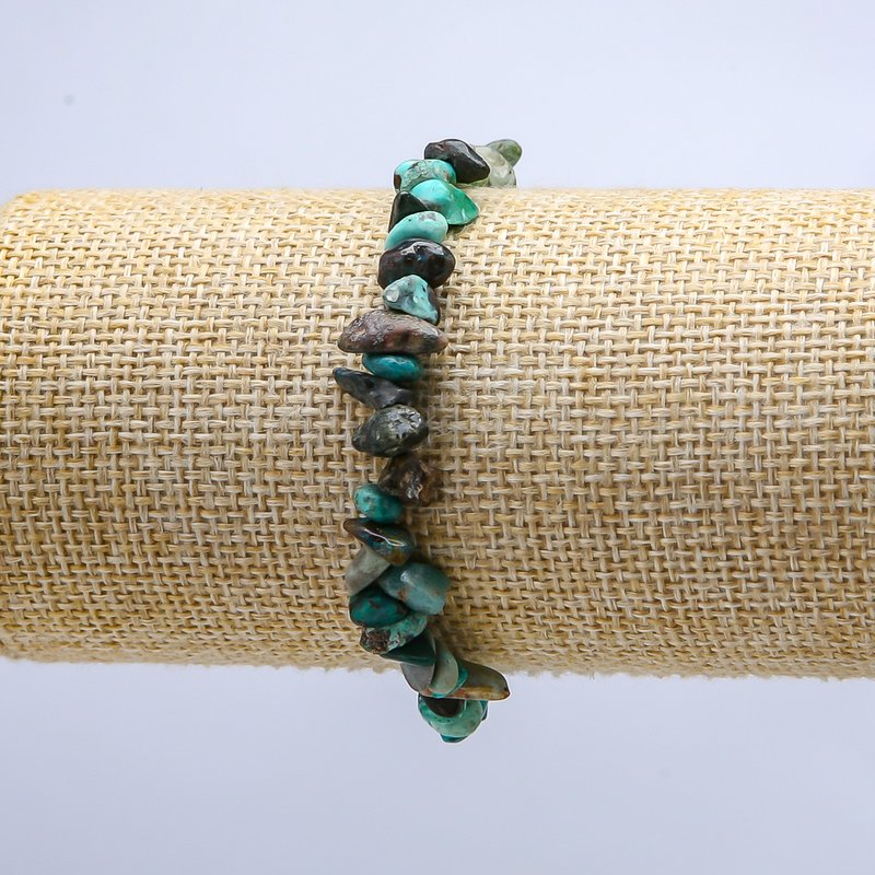 Brățară din piatră crizocola pe elastic, granule, diametrul 10 mm, lungime 18 cm
