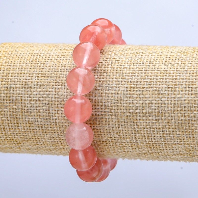 Brățară pe elastic cu calcedonie artificială, bile lucioase, diametrul aproximativ 12 mm, lungimea 18 cm+
