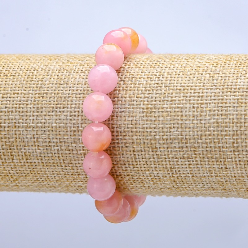 Brățară elastică din cuarț tonat, bile netede, diametrul 10 mm ±, lungime 18 cm ±