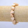 Brățară elastică naturală bej, sidef fațetat, diametrul 19x12 mm, lungime 18 cm