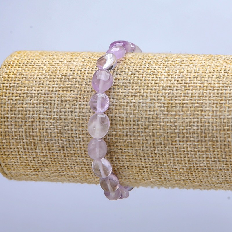 Brățară elastică din piatră naturală – ametist, fațetată, diametrul 8×10 mm (±), lungime 18 cm+