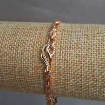 Brățară Xuping cu placare cu aur 18K și cristale albe