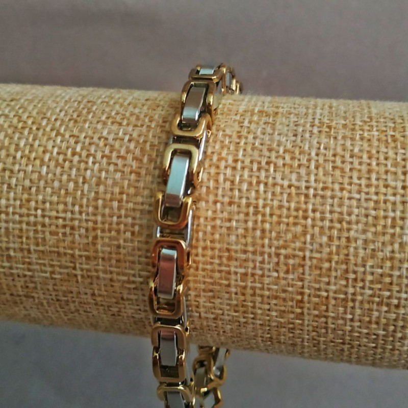 Brățară Xuping placare cu aur 18K și rodiu, lungime 20 cm, grosime 6,6 mm