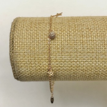 Brățară Xuping placare cu aur 18K cu strasuri, lungime 18–20 cm, grosime 2 mm +