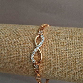 Brățară Xuping placare cu aur 18K cu cristale albe, lungime 17-19 cm, grosime 3,7 mm +