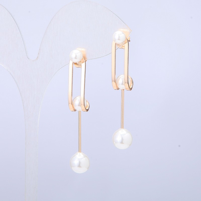 Cercei Xuping cu placare cu aur 18K și perle Mallorca, diametrul 47x6 mm +