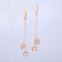 Cercei Xuping placare aur 18K cu cristale albe, lungime 70 mm +