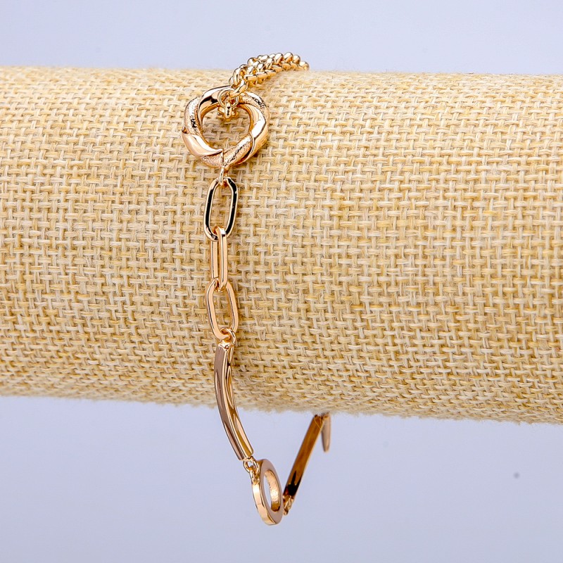 Brățară Xuping placată cu aur 18K, grosime 4 mm, lungime 17–20 cm