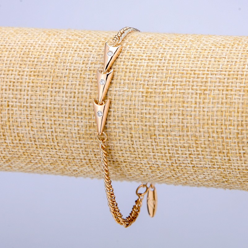 Brățară Xuping placare cu aur 18K cu cristale albe, grosime 3,5 mm, lungime 17-20 cm