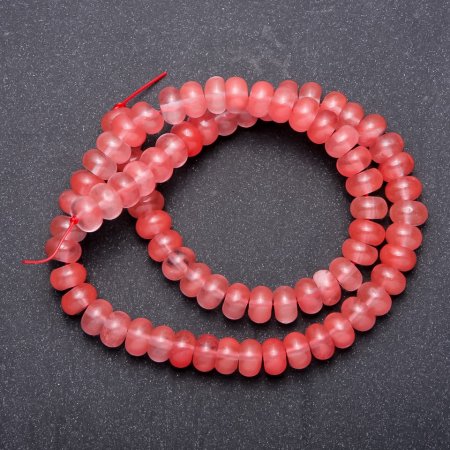 Mărgele pe șnur din piatră naturală calcedonie, formă rondelle netede, diametrul 8×5 mm, lungime 40 cm