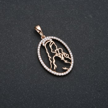 Pandantiv Xuping cu placare cu aur 18K – Icoană cu cristale albe, diametrul 34x18 mm +