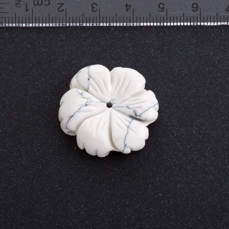 Furnituri pentru bijuterii Floare, piatră naturală, diametrul 29 mm Calcedonie
