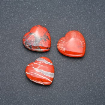 Piatră suvenir Inimă din jasper roșu natural, diametrul 25x25x7 mm+