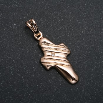 Pandantiv Xuping placare 18K, Cruce cu cristal alb, diametrul 35×14 mm +