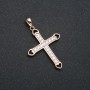 Pandantiv Xuping placare cu aur 18K, Cruce cu cristale albe, diametrul 37x25 mm +