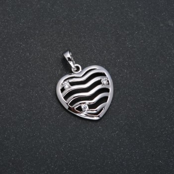 Pandantiv Xuping rodiu inimă cu cristale albe