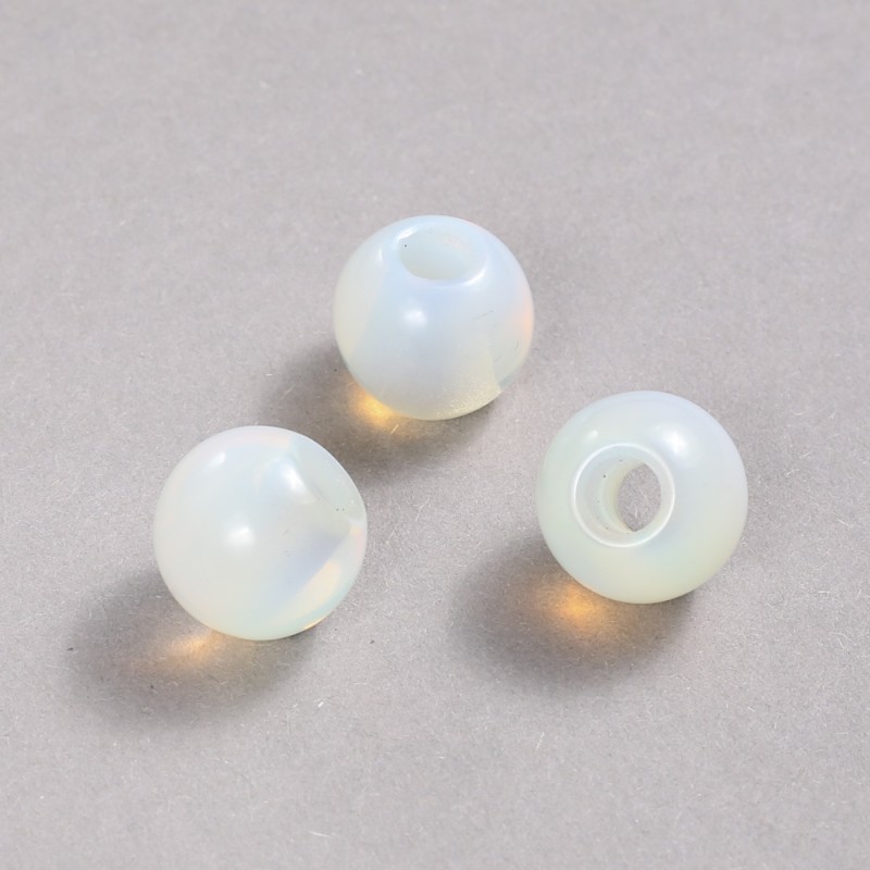 Mărgea Pandora din piatră lunară, 16×14 mm, gaură de 5,5 mm