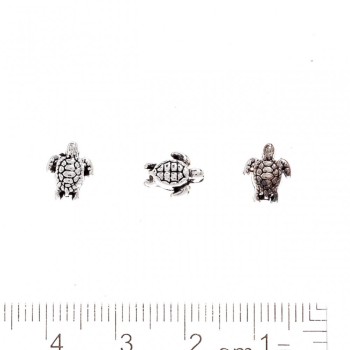 Furnitură mărgea marină Scoică, gaură Ø 1 mm, culoare metal argintiu, ambalaj 20 g ± 38 buc