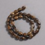 Mărgele pe șnur din piatră naturală, ochi de tigru, oval neted, diametrul 10x8 mm, lungime 39 cm