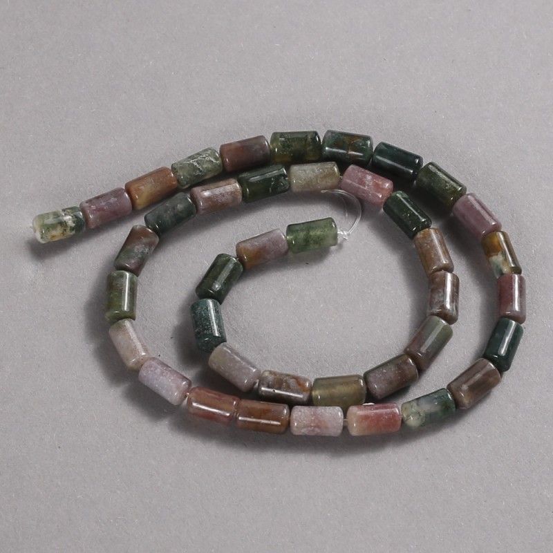 Mărgele pe șnur din piatră naturală, jasp multicolor, cilindru neted, diametru 10×6 mm + -, lungime 41 cm +