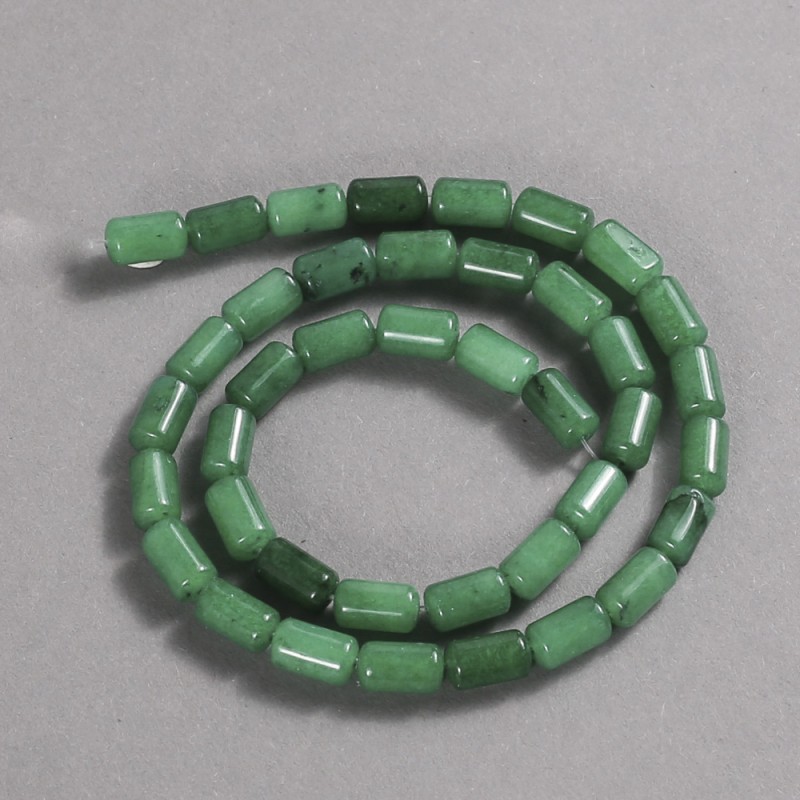 Mărgele pe șnur din piatră naturală chrysoprază, cilindru neted, diametrul 10x6 mm +/-, lungimea 41 cm +/-