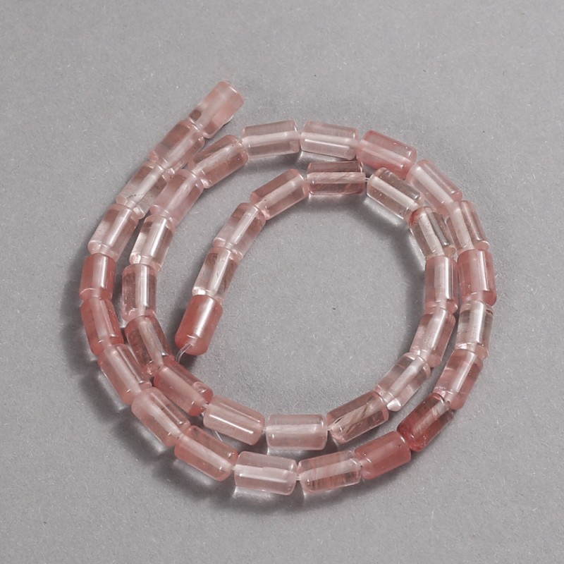 Mărgele pe șnur din piatră naturală calcedonie, cilindru neted, diametrul 10×6 mm, lungime 41 cm