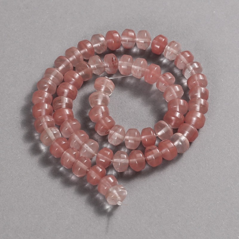Mărgele din calcedonie pe șnur, rondel neted, diametrul 9x7 mm, lungime 39 cm