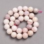 Mărgele pe șnur din piatră naturală opal roz, bilă netedă, diametrul 13 mm, lungime 39 cm