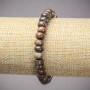 Brățară elastică din jasper Picasso, rondel neted, diametrul 8×5 mm, lungime 18 cm