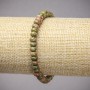 Brățară elastică din piatră naturală jasper heliotrop unakit, discuri netede, diametrul 6×4 mm, lungime 18 cm