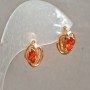 Cercei Xuping cu placare aur 18K, cu cristale roșii, diametrul 10x14 mm +