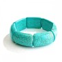 Brățară pe elastic din turcoaz verde cu vene, pietre rectangulare mari 20x30 mm