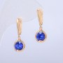 Cercei Xuping placare aur 18K cu cristale albastre, diametrul 10x26 mm +