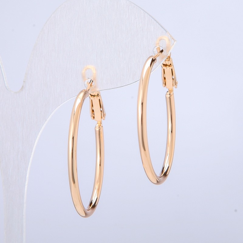 Cercei Xuping cercuri placati cu aur 18K, grosime 2 mm + -, diametrul 40 mm +