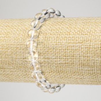 Brățară elastică din cristal de munte, bilă netedă, diametru 8 mm+