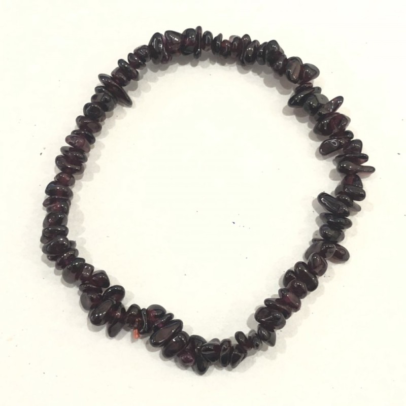 Brățară din granat natural, granule mici, diametrul aproximativ de 5 mm, pe elastic, lungime 18 cm