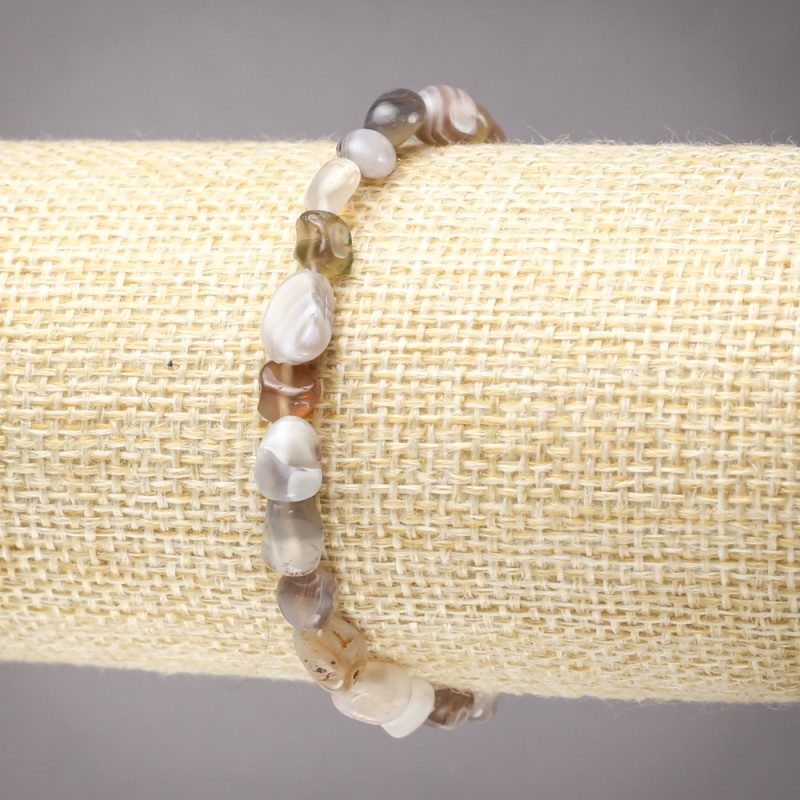 Brățară elastică din agat Botswana, fațetare, diametrul 8×6 mm+