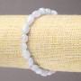 Brățară pe elastic din piatră naturală, agată albastră șlefuită, diametrul 10x8 mm+