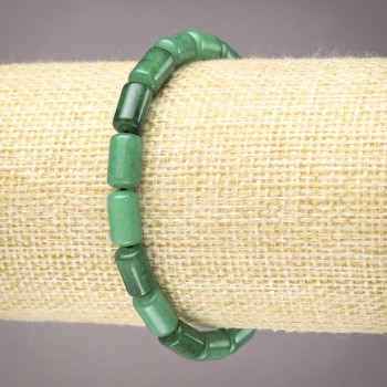 Brățară din piatră naturală crisopaz, pe elastic, cilindru neted, diametrul 10x6 mm