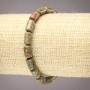 Brățară pe elastic din piatră naturală jasper, heliotrop și unakit, cilindru neted, diametru 10×6 mm+
