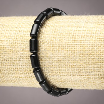 Brățară elastică din agat – cilindru neted, diametrul 10×6 mm