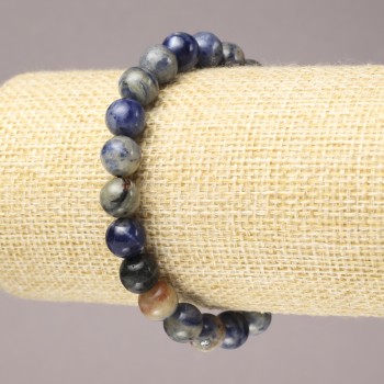 Brățară pe elastic din sodalit, bile netede, diametrul 8 mm+