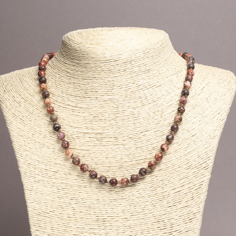 Colier din jasper oceanic, 6 mm, 45 cm