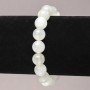 Brățară pe elastic din piatră naturală adularit, mărgea netedă, diametrul 10 mm+