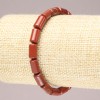 Brățară pe elastic din piatră naturală, jasper roșu, cilindric neted, diametrul 10×6 mm+