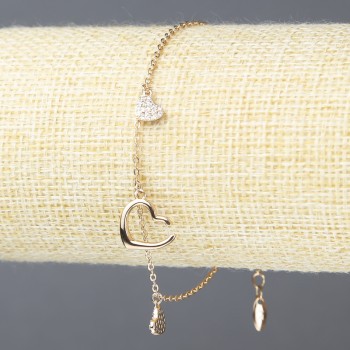 Brățară Xuping placată cu aur 18K, cu cristale albe, grosime 1,5 mm, lungime 18–20 cm, reglabilă